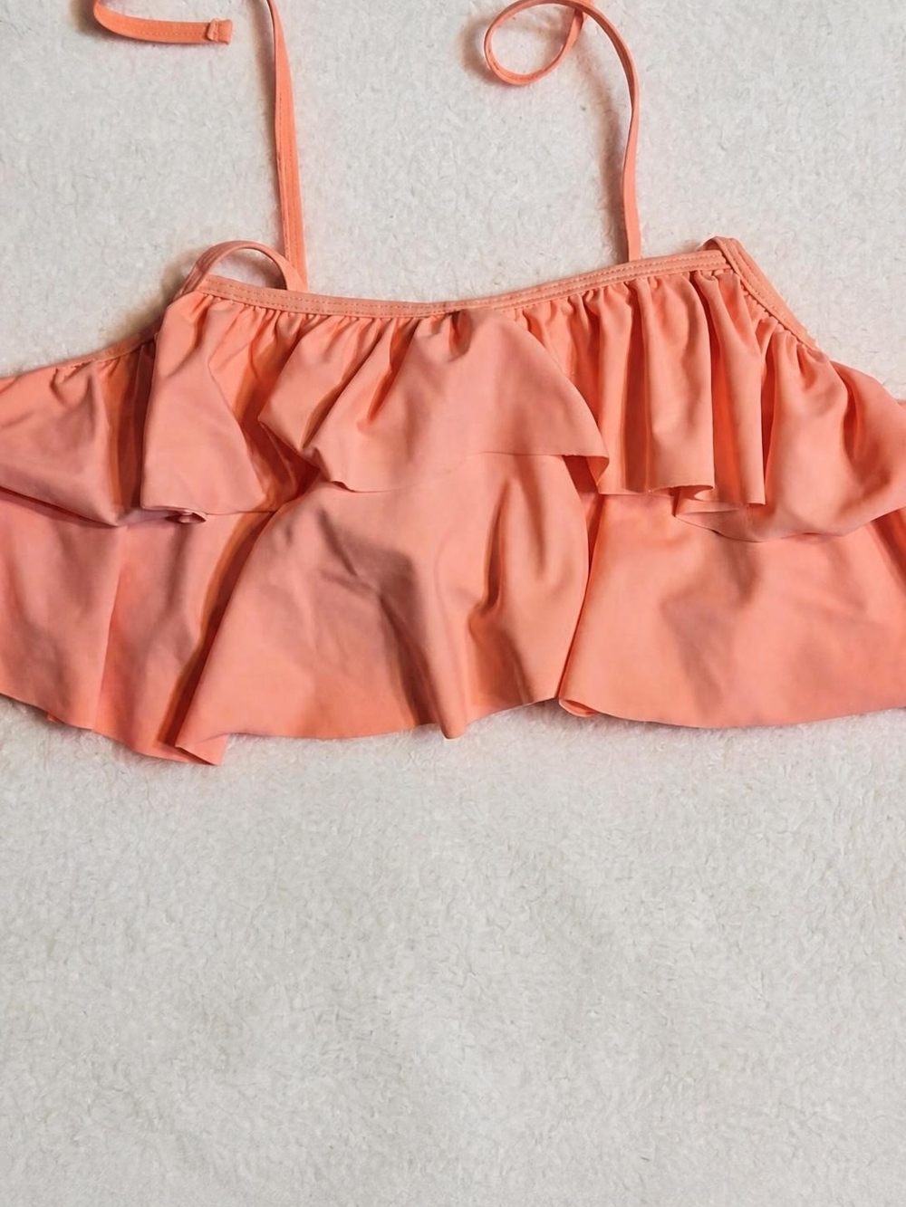 SHEIN Coral Ruffle Swim Crop Top